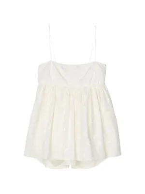Cecilie Bahnsen Selena Matelassé Cotton Blend Top | White | FARFETCH