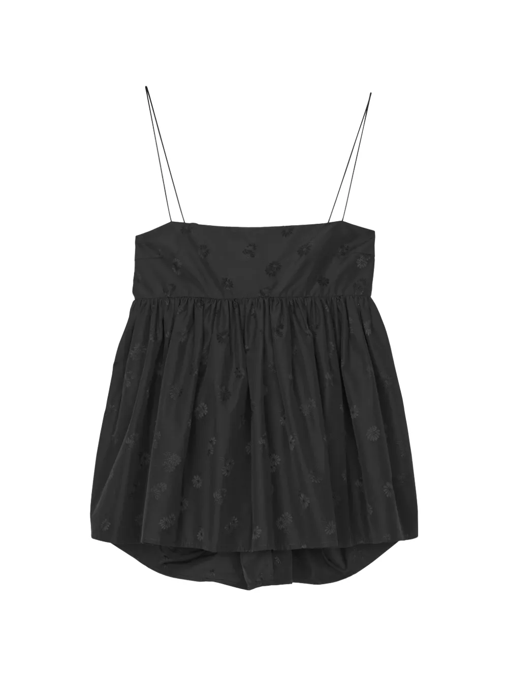 Cecilie Bahnsen Veronica floral-jacquard bow sleeveless blouse - Nero