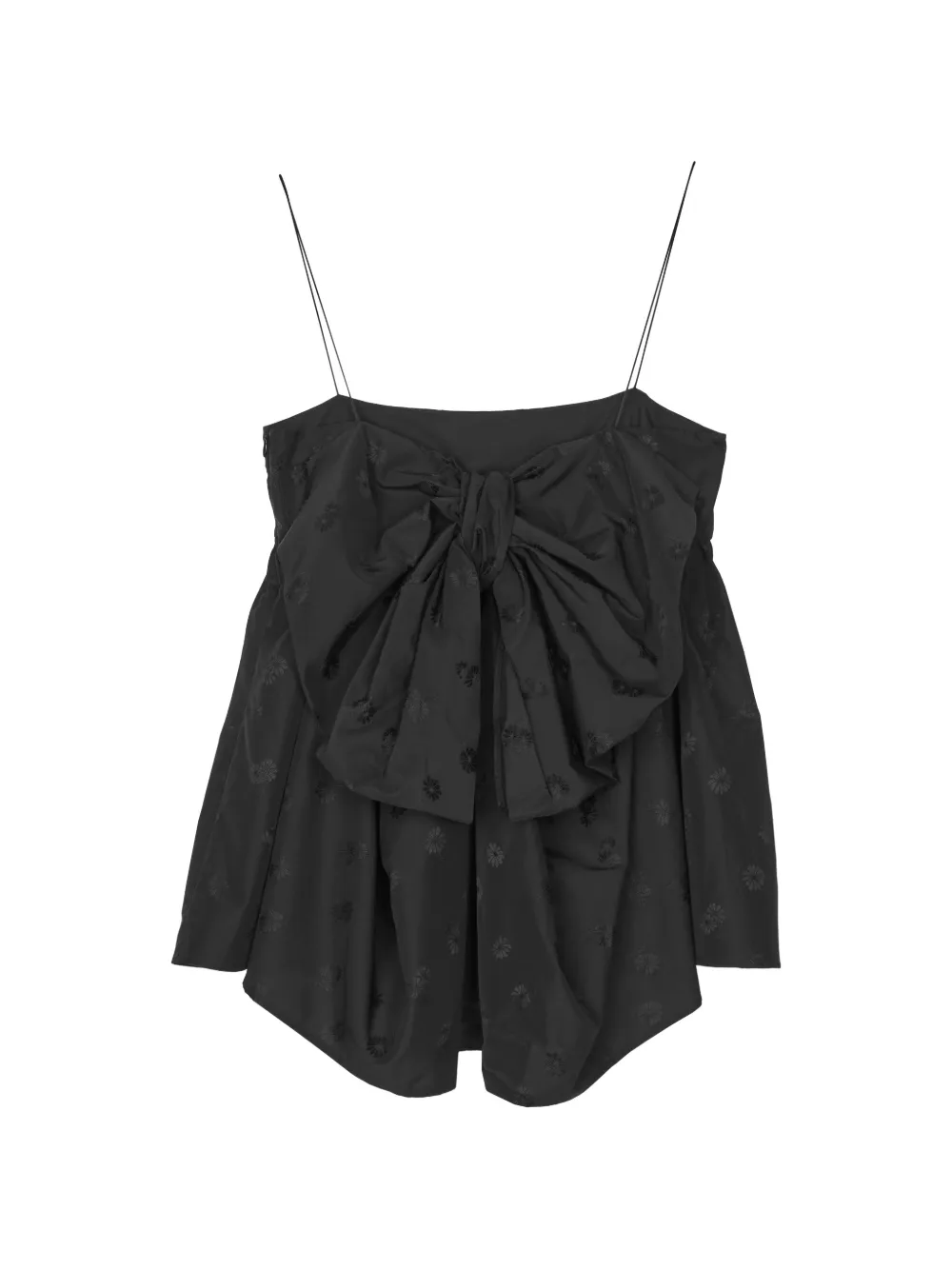 Cecilie Bahnsen Veronica mouwloze blouse met bloemen-jacquard en strik Zwart