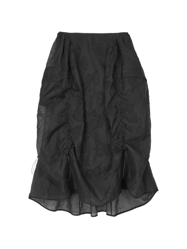 Cecilie Bahnsen Fuana Papillon-matelassé Full Midi Skirt in Black