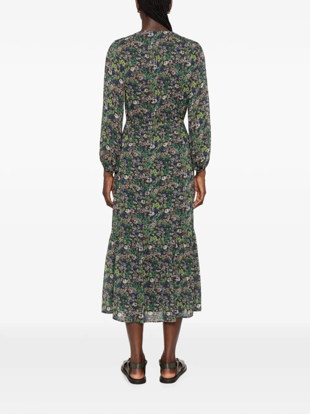 Marc O'Polo Midi-jurk met bloemenprint Bruin