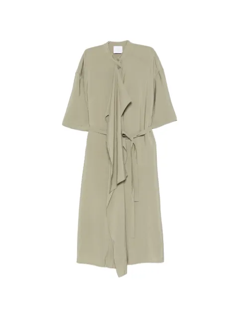Su belted-waist asymmetric-panel midi dress