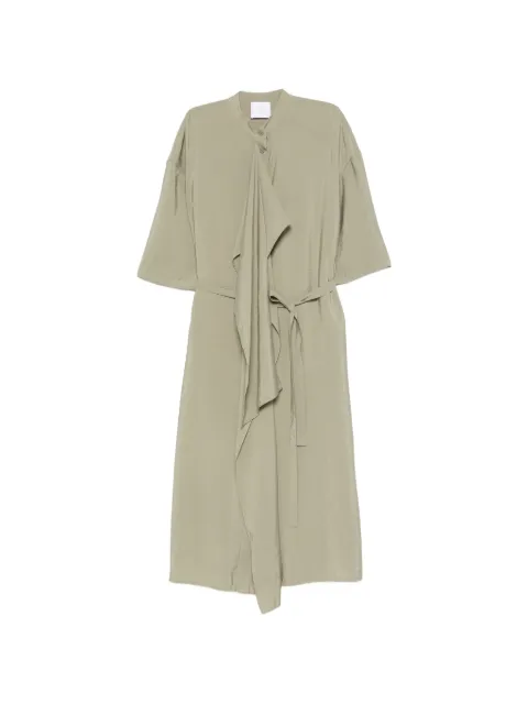 Su belted-waist asymmetric-panel midi dress