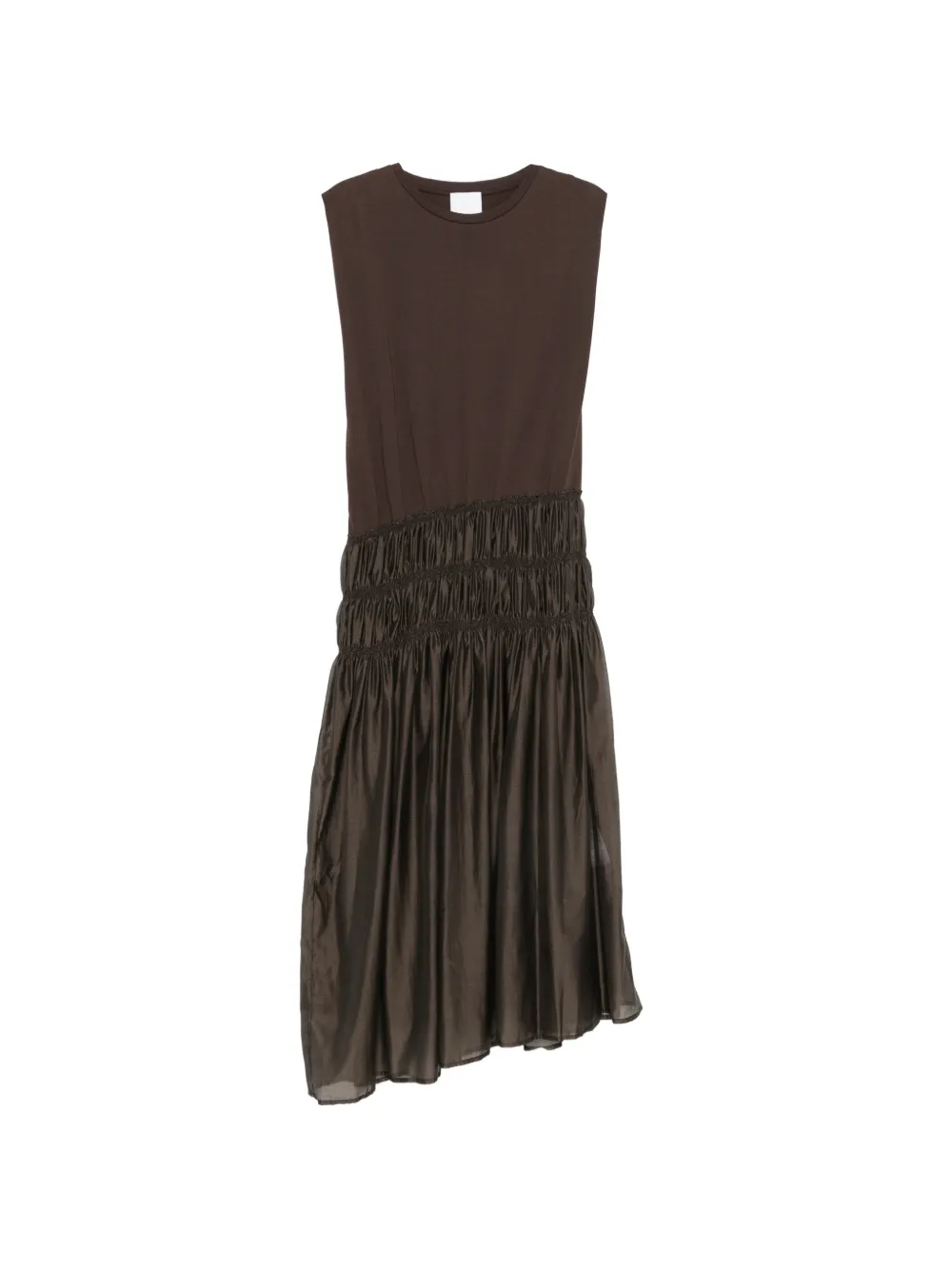 Su smocked-waist sleeveless maxi dress - Marrone