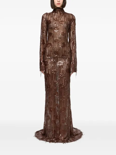Atu Body Couture sequin-embellished fringed dress