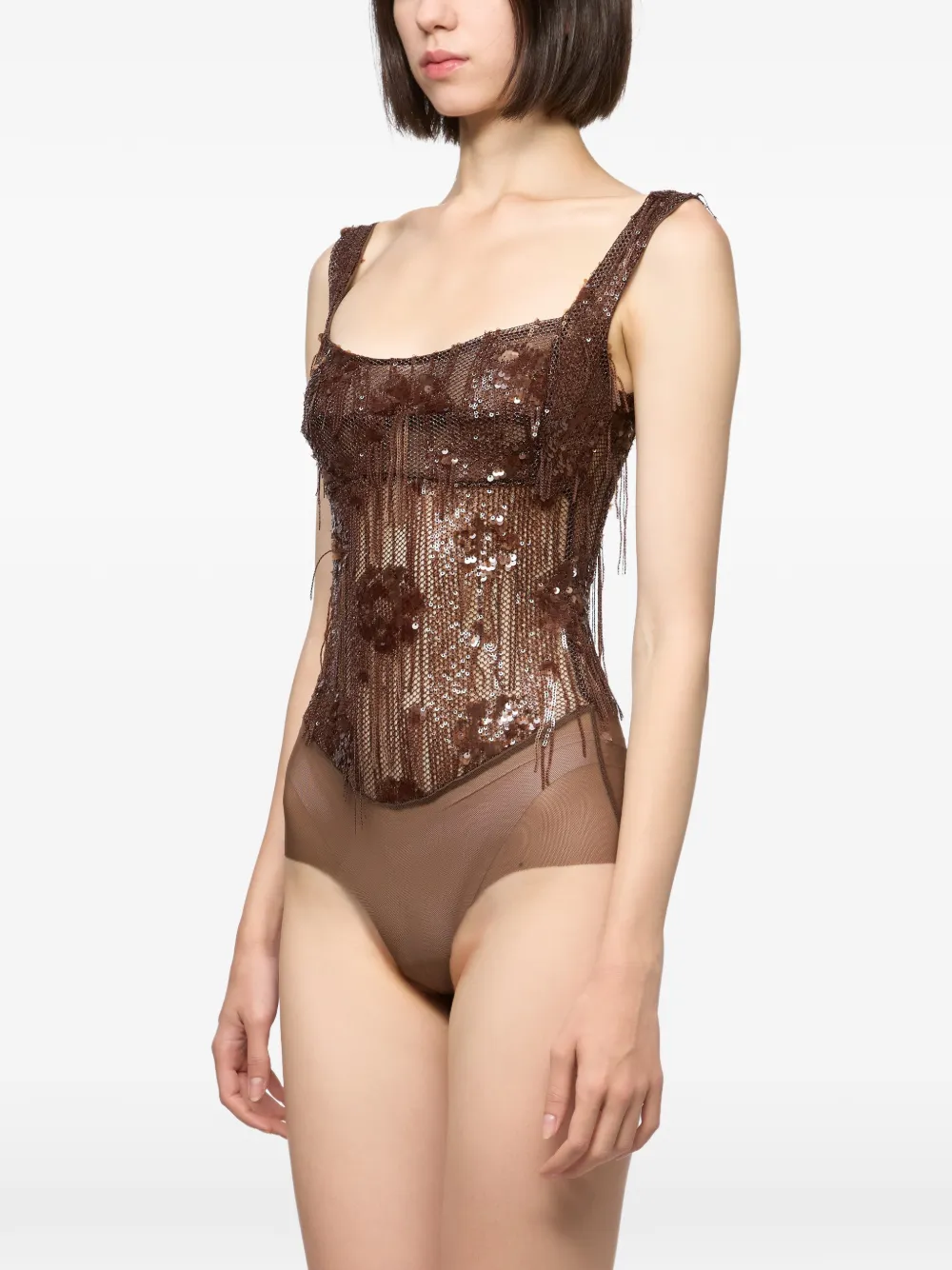 Atu Body Couture Body met pailletten Bruin
