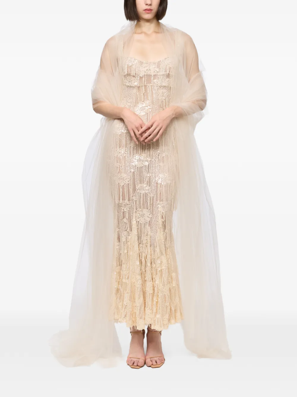 Atu Body Couture sequin-embellished lace dress - Toni neutri