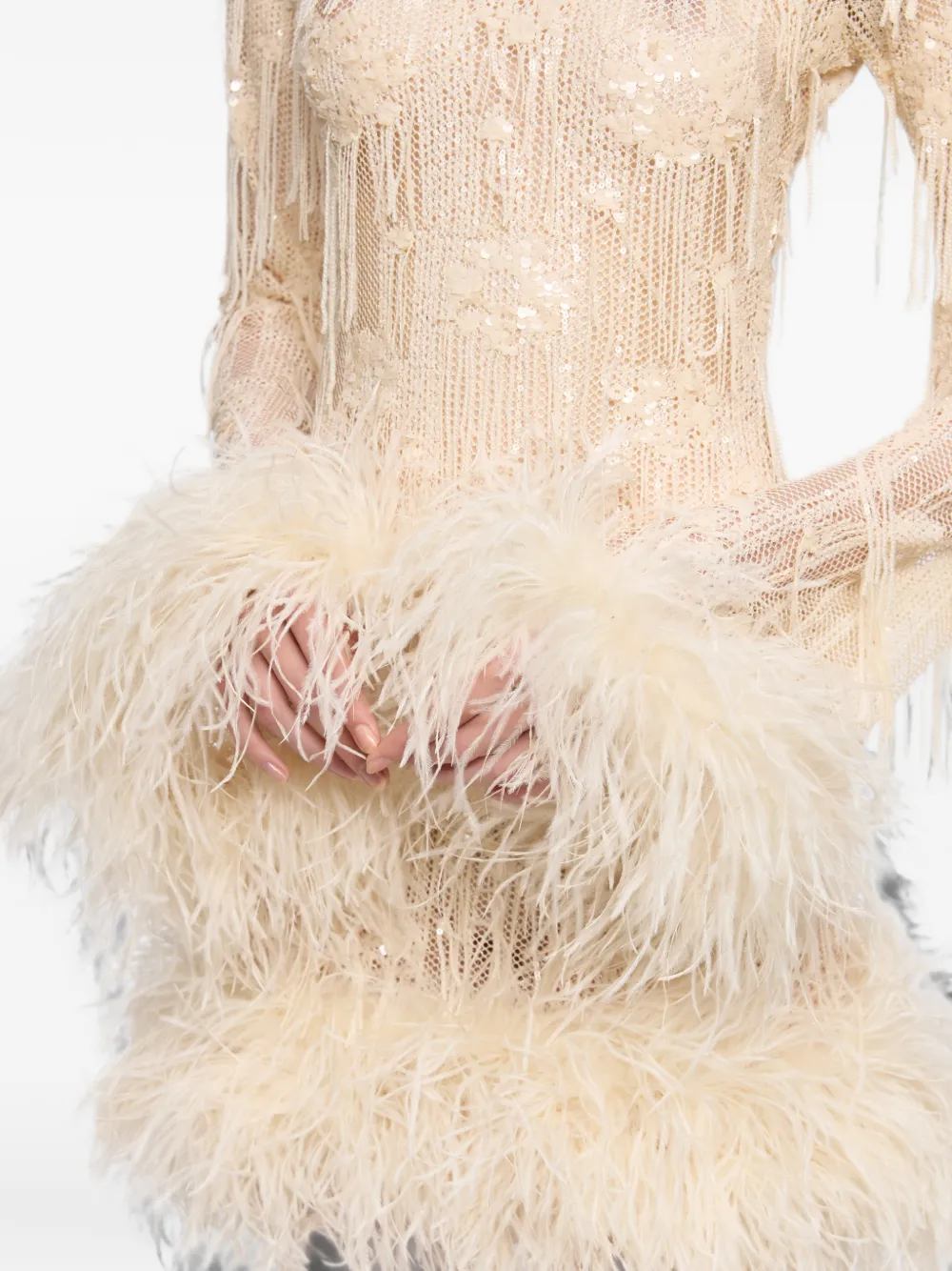Atu Body Couture Midi-jurk verfraaid met pailletten Beige