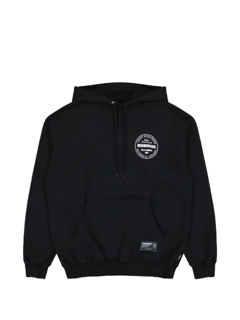 Neighborhood logo-print drawstring hoodie