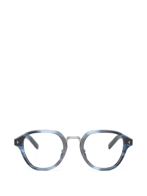 Prada Gestreifte Brille mit rundem Gestell