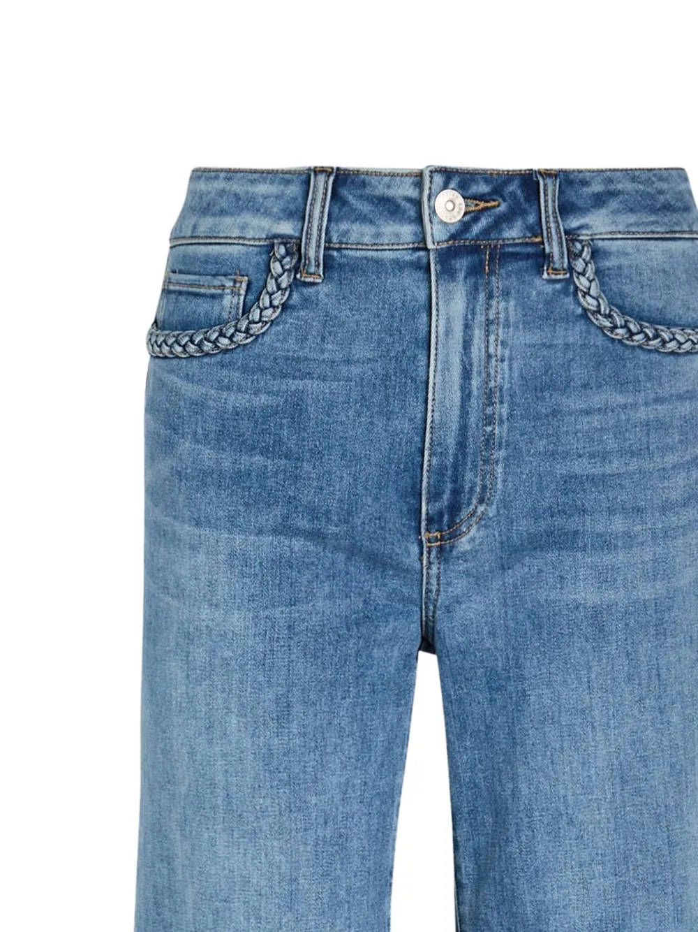 PAIGE Anessa jeans met gevlochten afwerking Blauw
