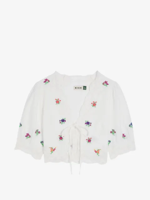 Rixo Ursula blouse met geborduurd kant