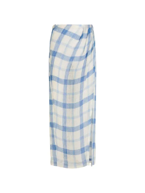 Lisa Marie Fernandez check-pattern wrap-design maxi sarong skirt