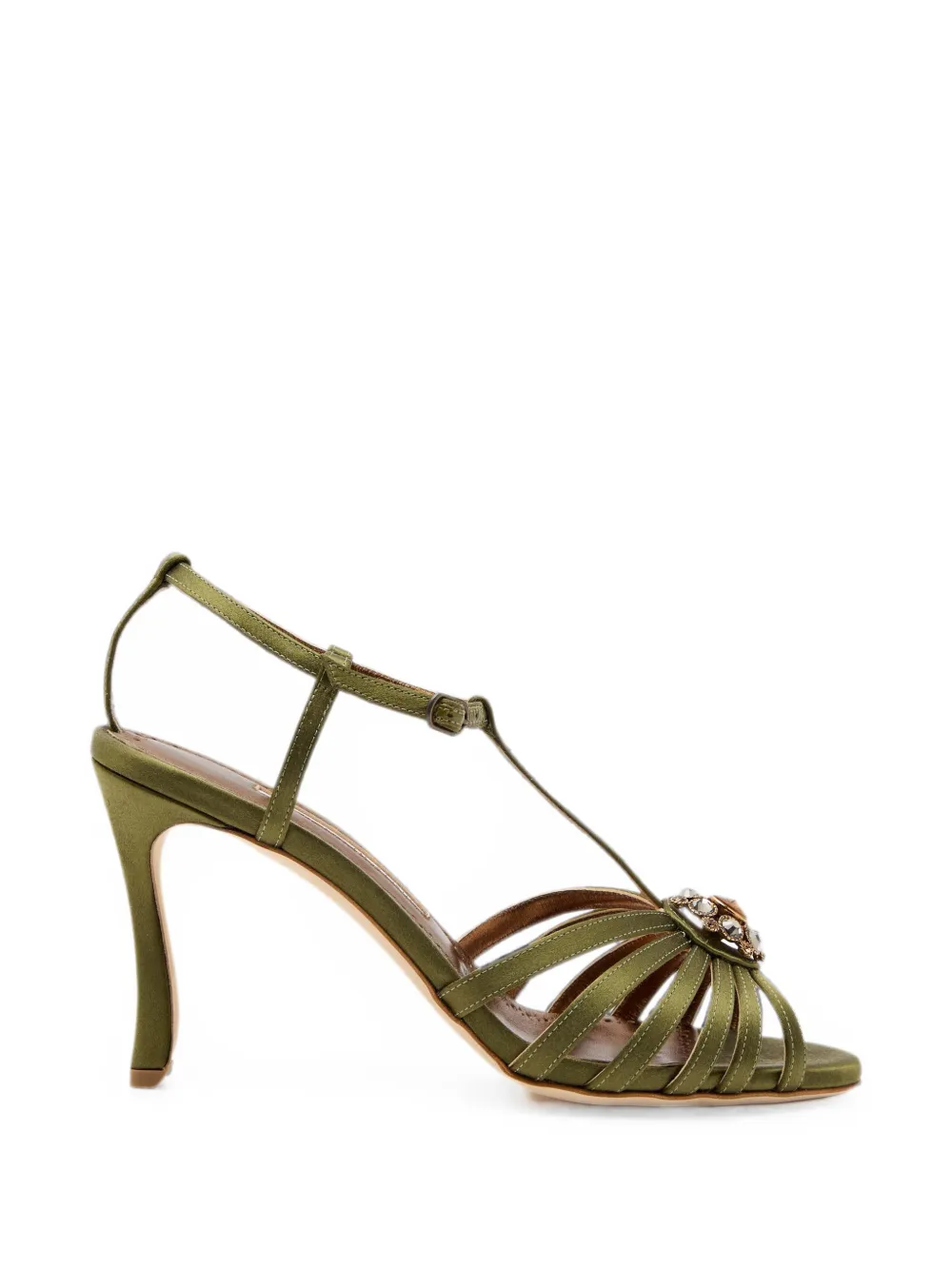 Manolo Blahnik Fulcon crystal-embellishment sandals Groen