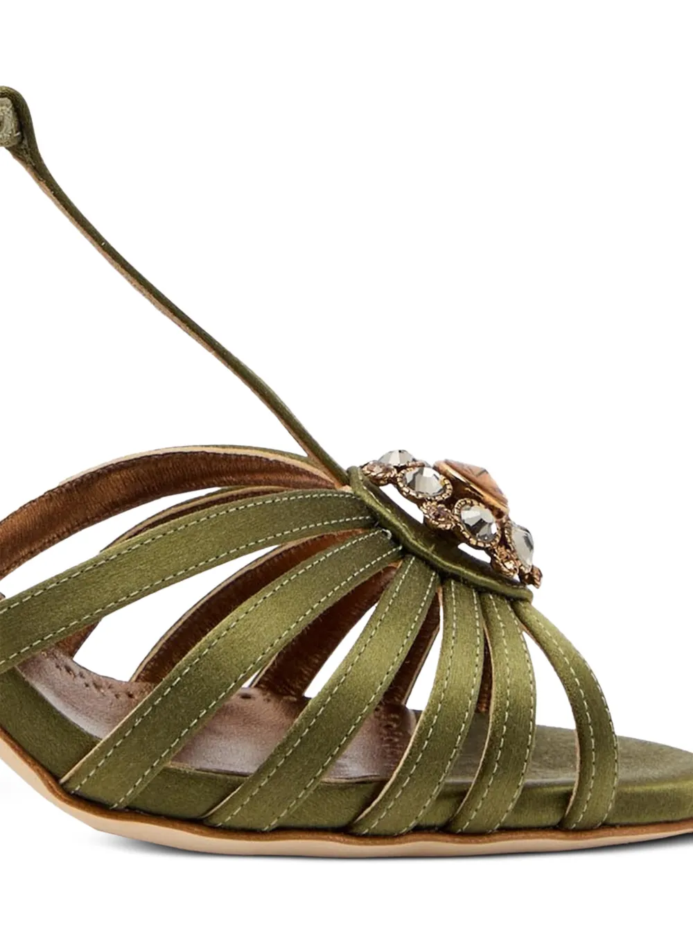 Manolo Blahnik Fulcon crystal-embellishment sandals Groen