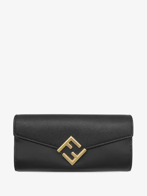 Fendi Pre-Owned 2010-2026 Leather FF Diamonds Continental Wallet long wallets