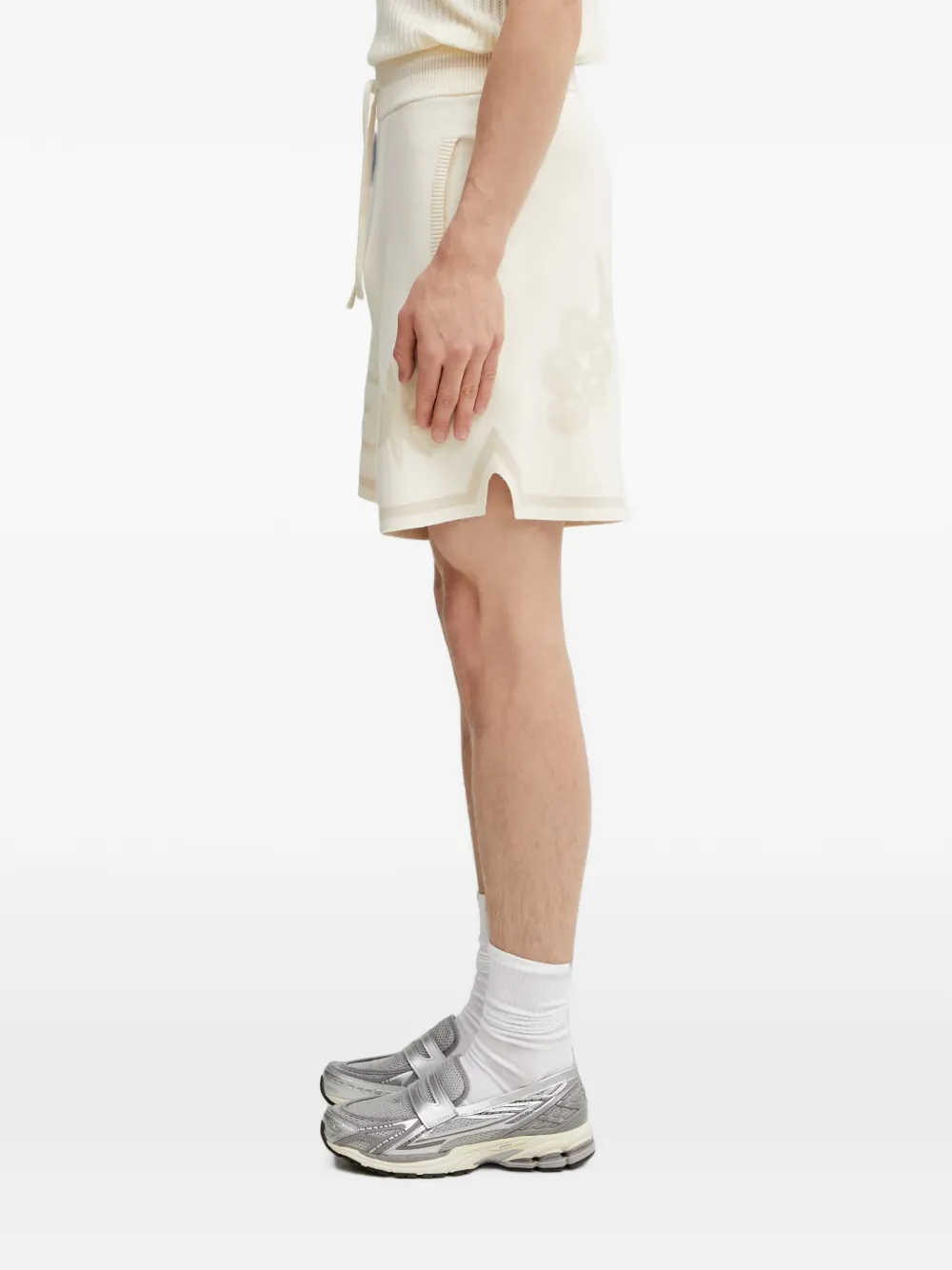 Filling Pieces Breaking Bread intarsia gebreide shorts met trekkoord Beige