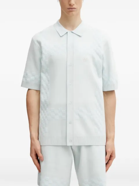 Filling Pieces Resort checkered-knit short-sleeve shirt