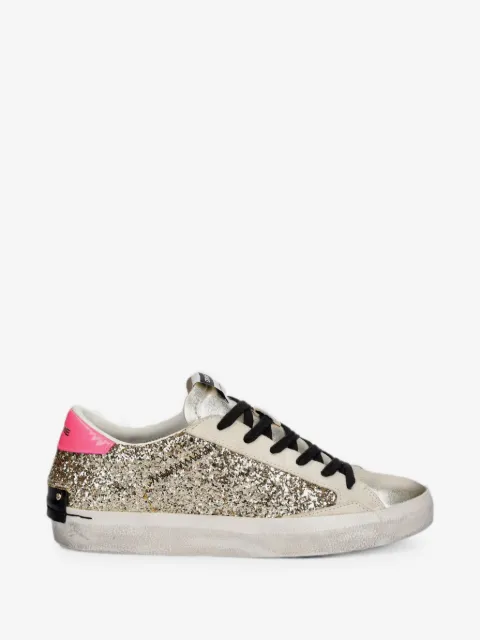 Crime London Distressed glitter-details sneakers