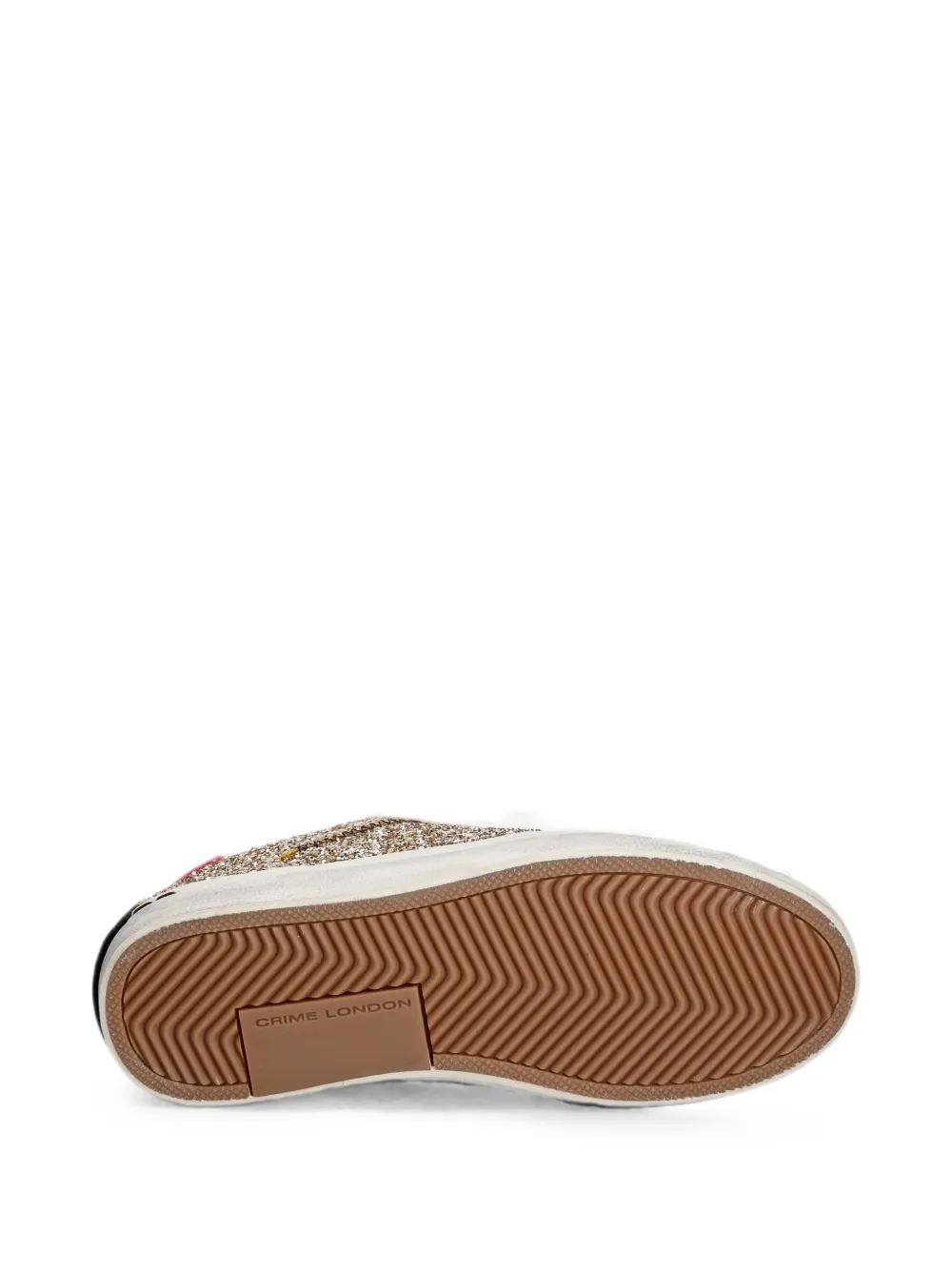 Crime London Distressed glitter-details sneakers Goud