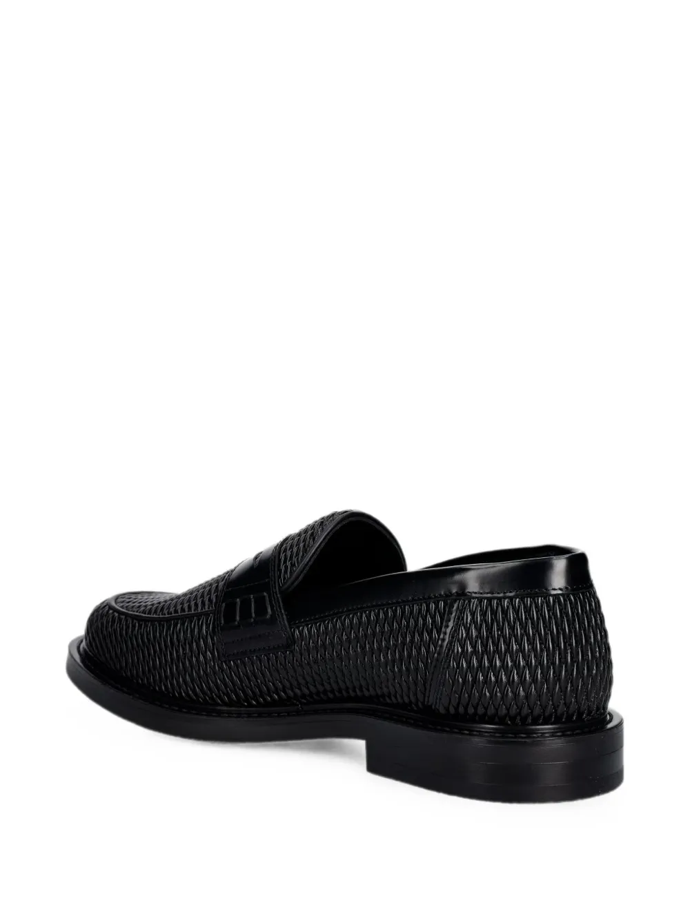 Filling Pieces Reed woven-design penny loafers Zwart