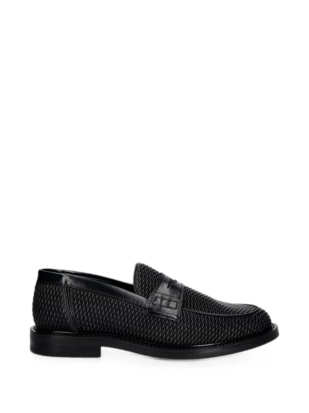 Filling Pieces Reed woven-design penny loafers Zwart
