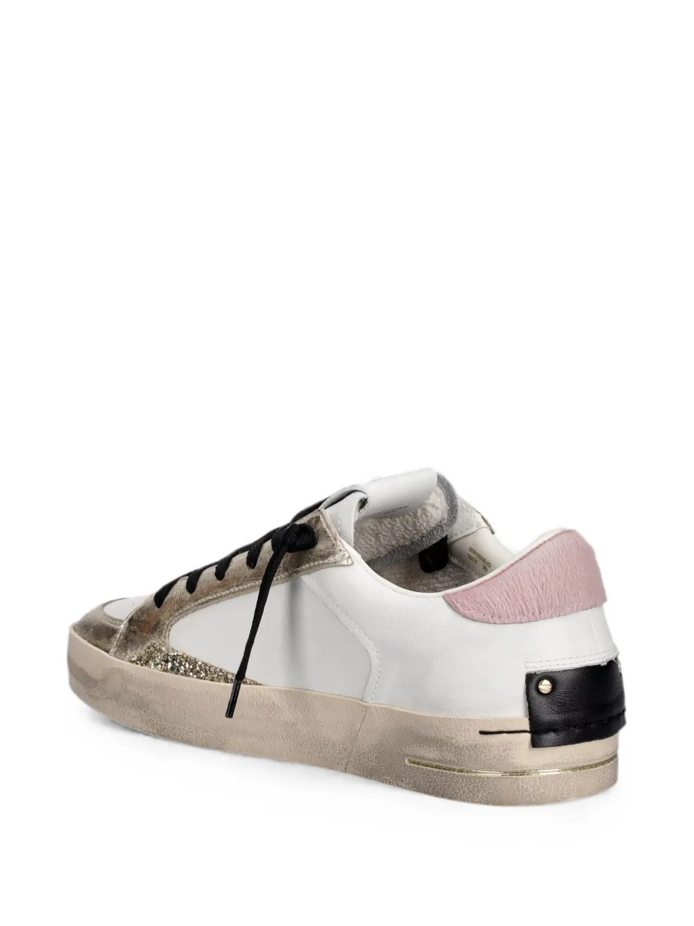 Crime London Sk8 Deluxe crackled-effect glitter sneakers Wit