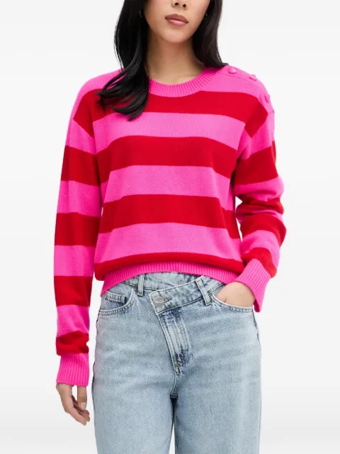 FROM FUTURE striped heart-button sweater