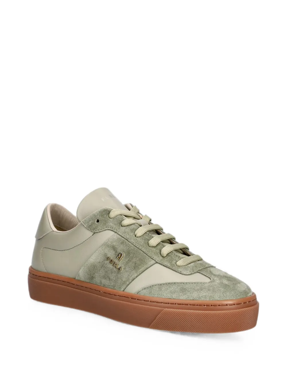 Furla logo-plaque low-top sneakers Groen