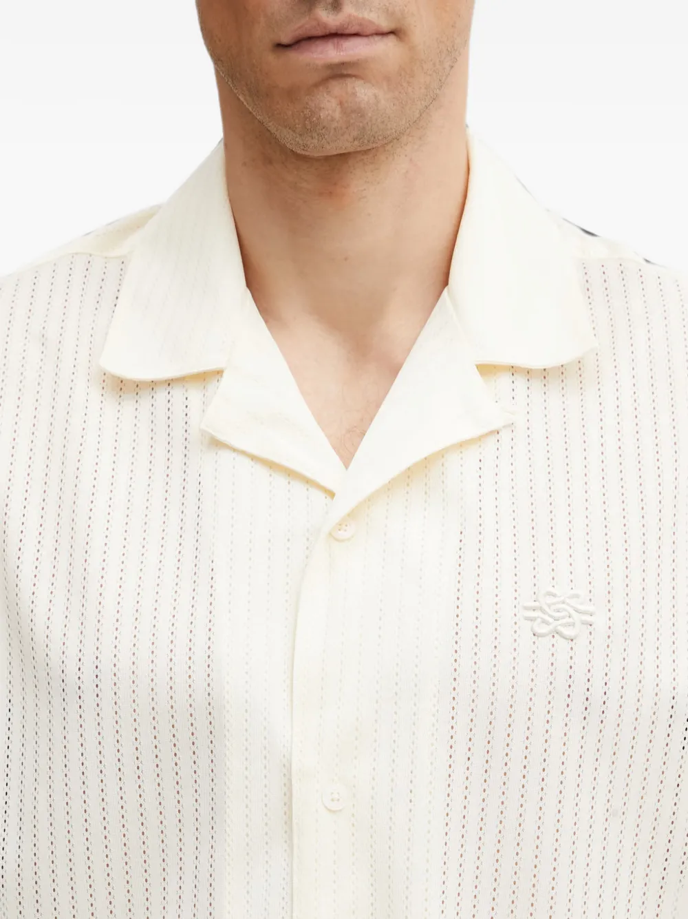 Filling Pieces Resort grafische print overhemd met puntige neus Wit