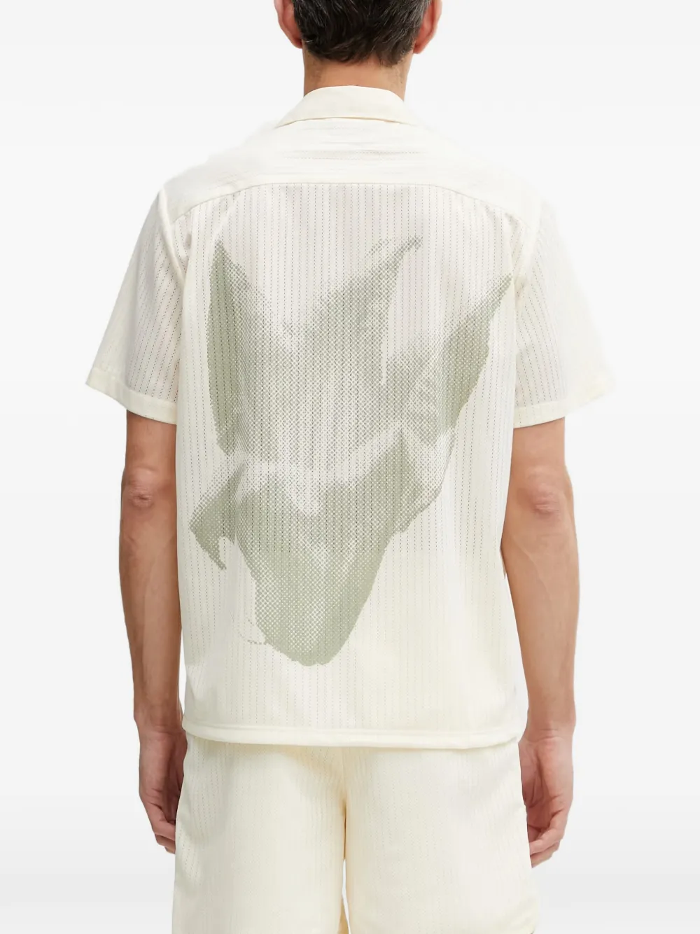 Filling Pieces Resort grafische print overhemd met puntige neus Wit