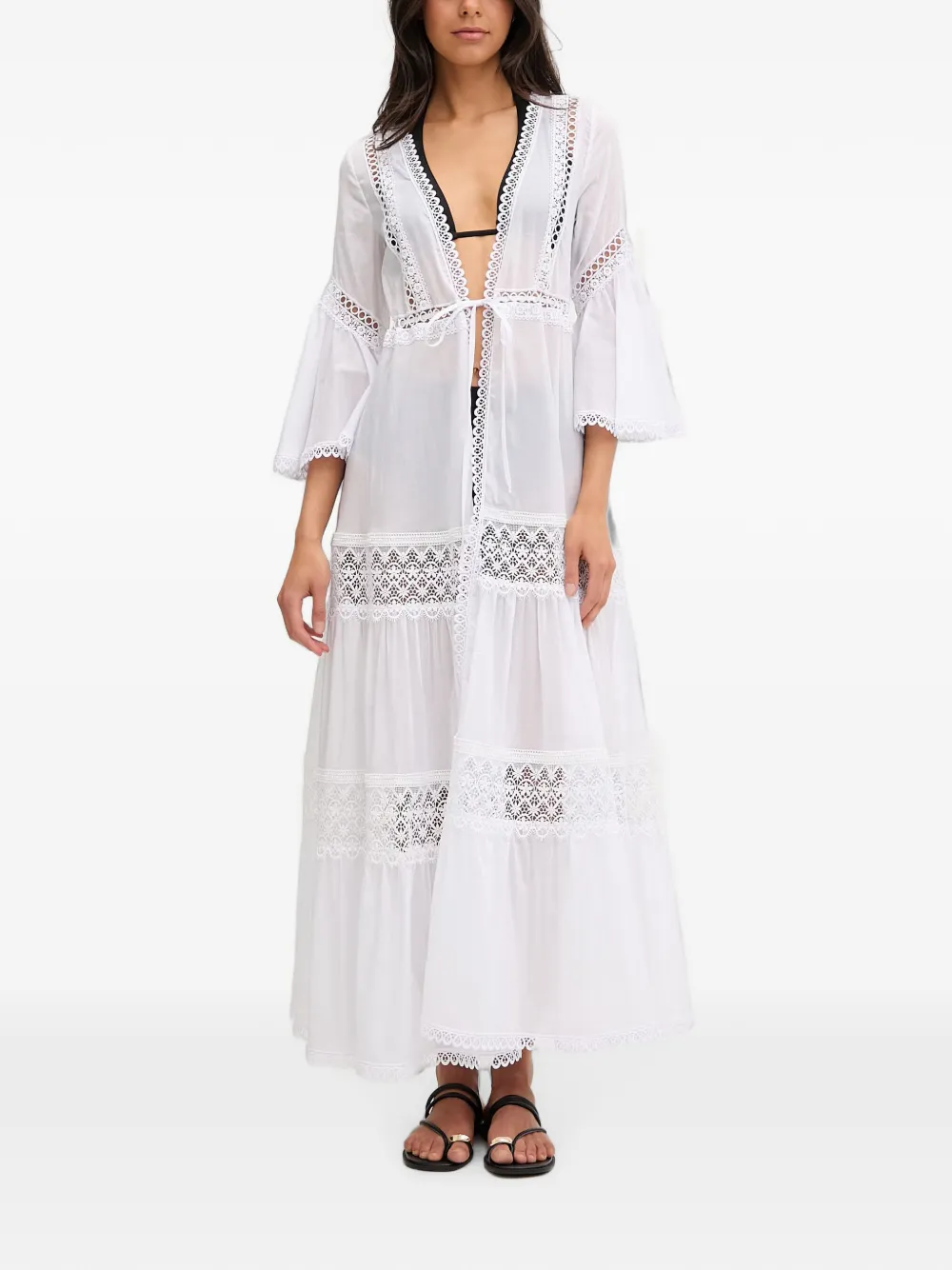 Charo Ruiz Ibiza tiered beach cover-up - White