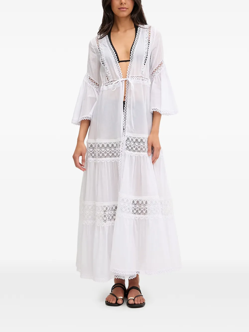 Charo Ruiz Ibiza tiered beach cover-up - Bianco