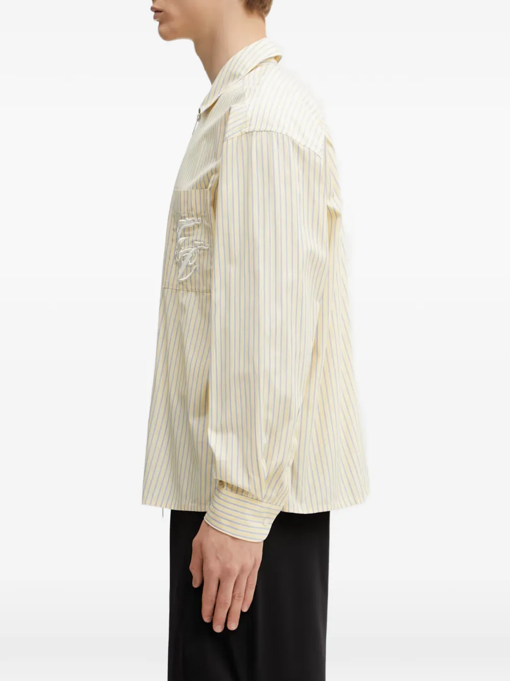 Filling Pieces Overhemd met geborduurd logo Geel