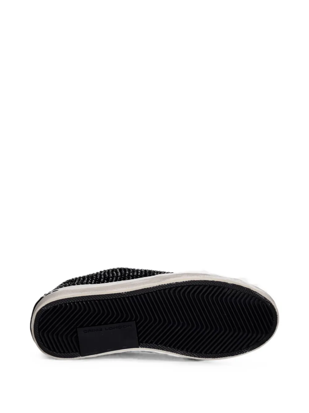 Crime London Distressed crystal-embellished sneakers Zwart