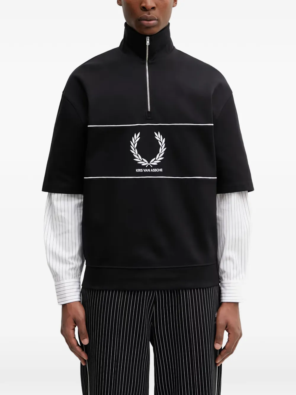 Fred Perry Half-zip Sweatshirt In Black
