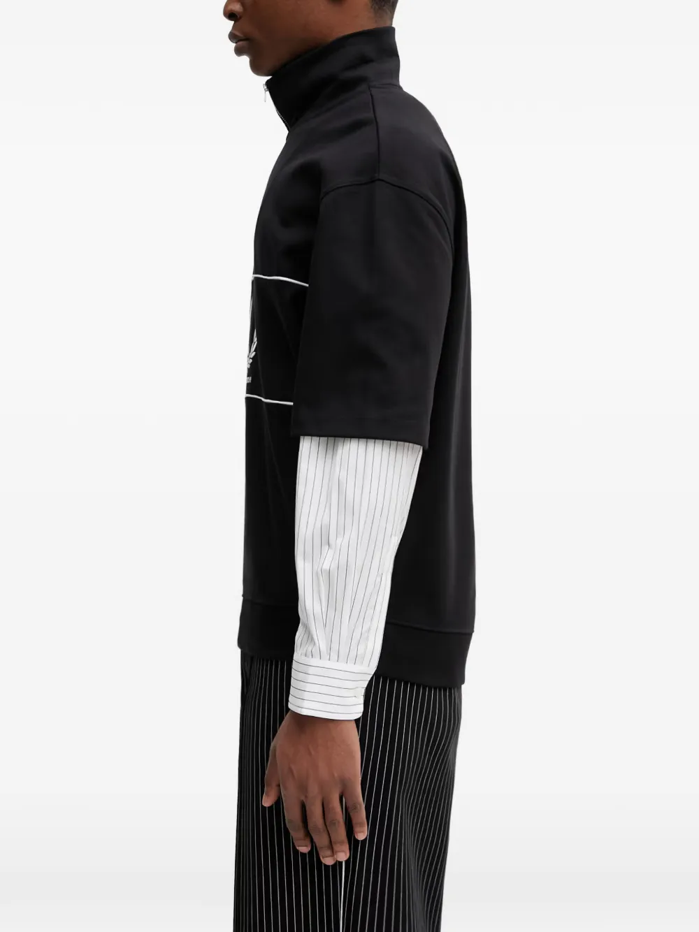 Fred Perry Sweater met halve rits Zwart