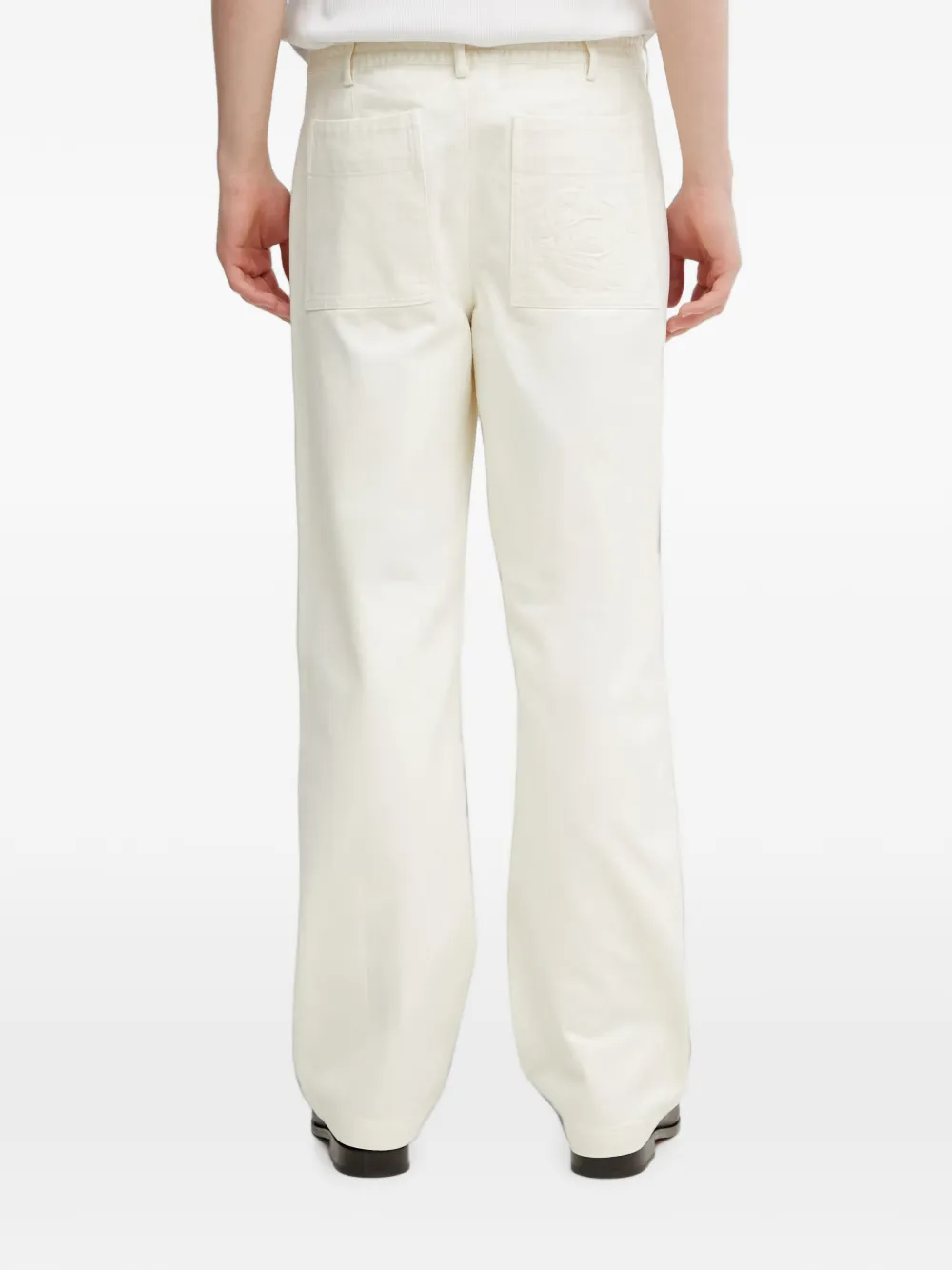 Filling Pieces Straight cargo jeans met logo Wit