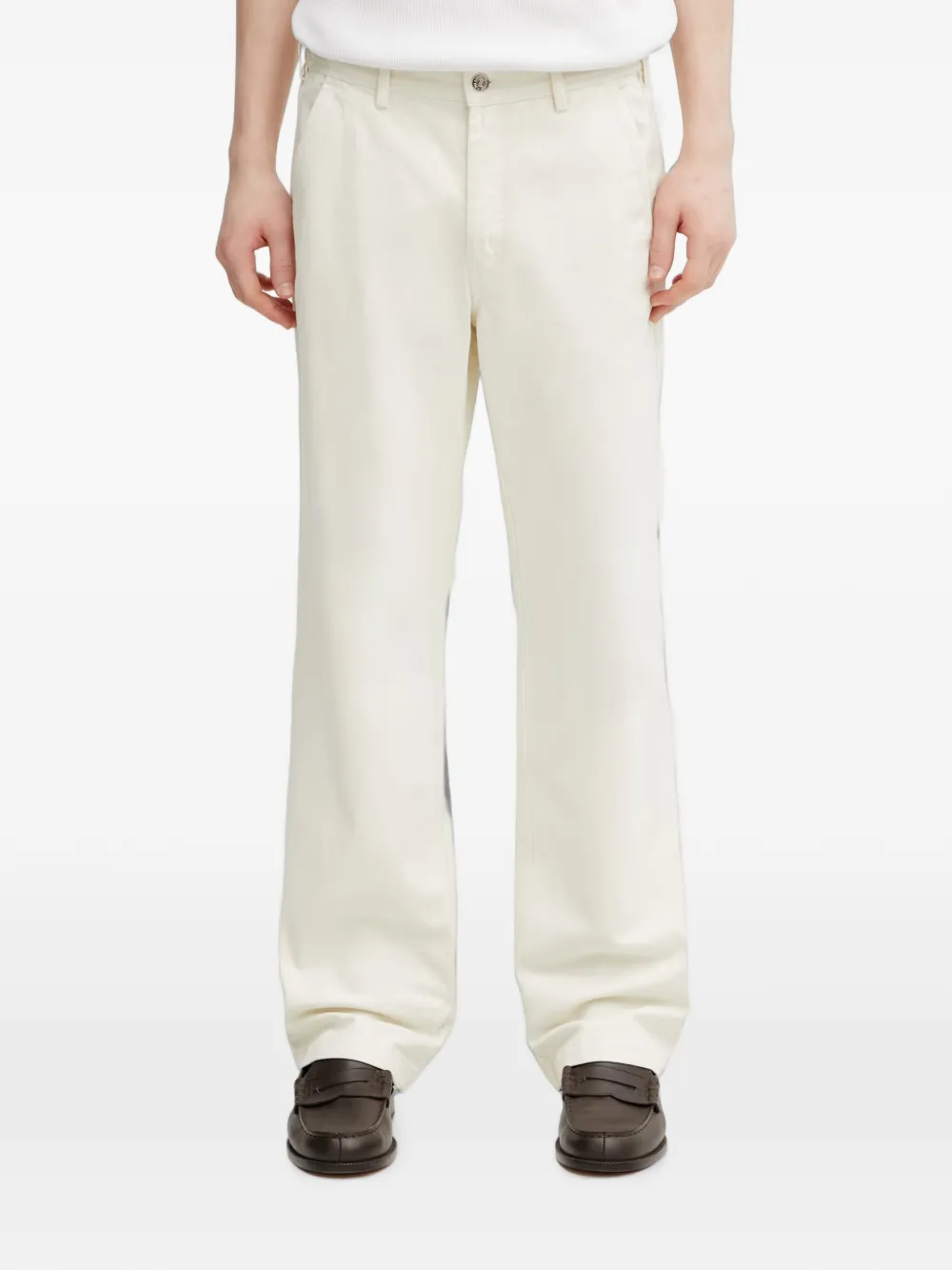 Filling Pieces Worker logo-embroidered straight-leg jeans - Bianco