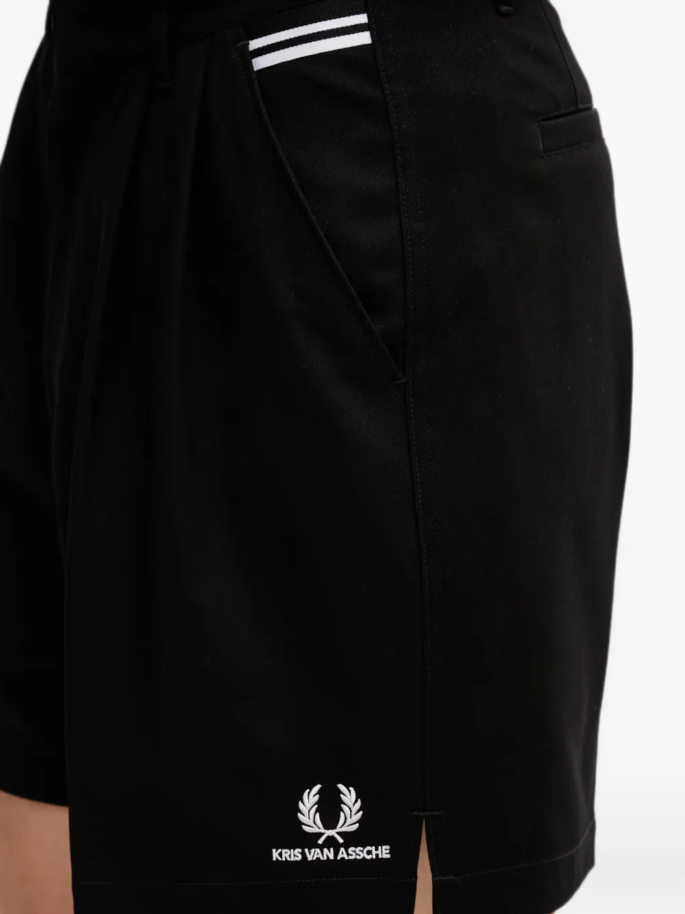Fred Perry Shorts met geborduurd logo Zwart