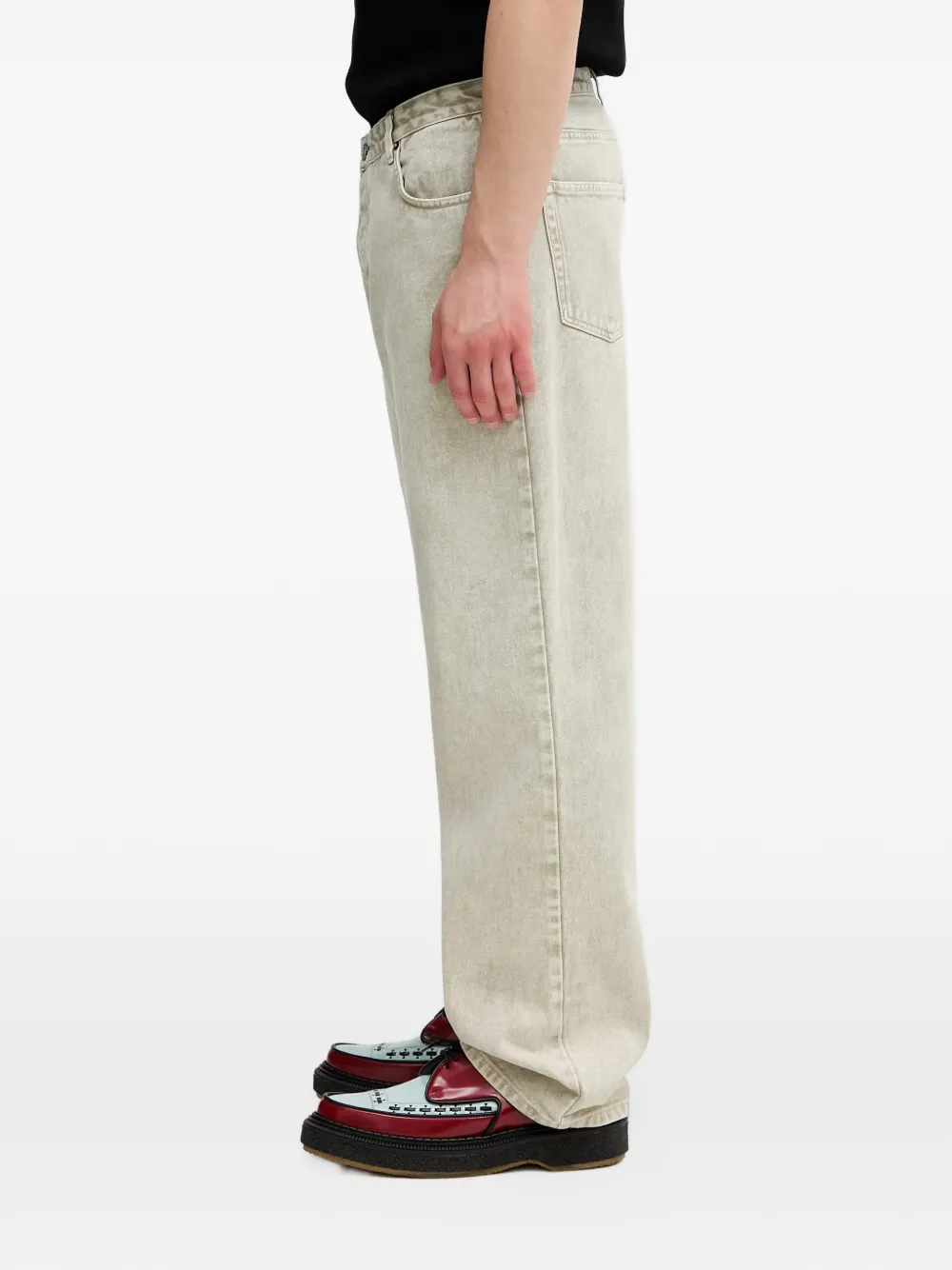Filling Pieces Jeans met wijde pijpen Groen