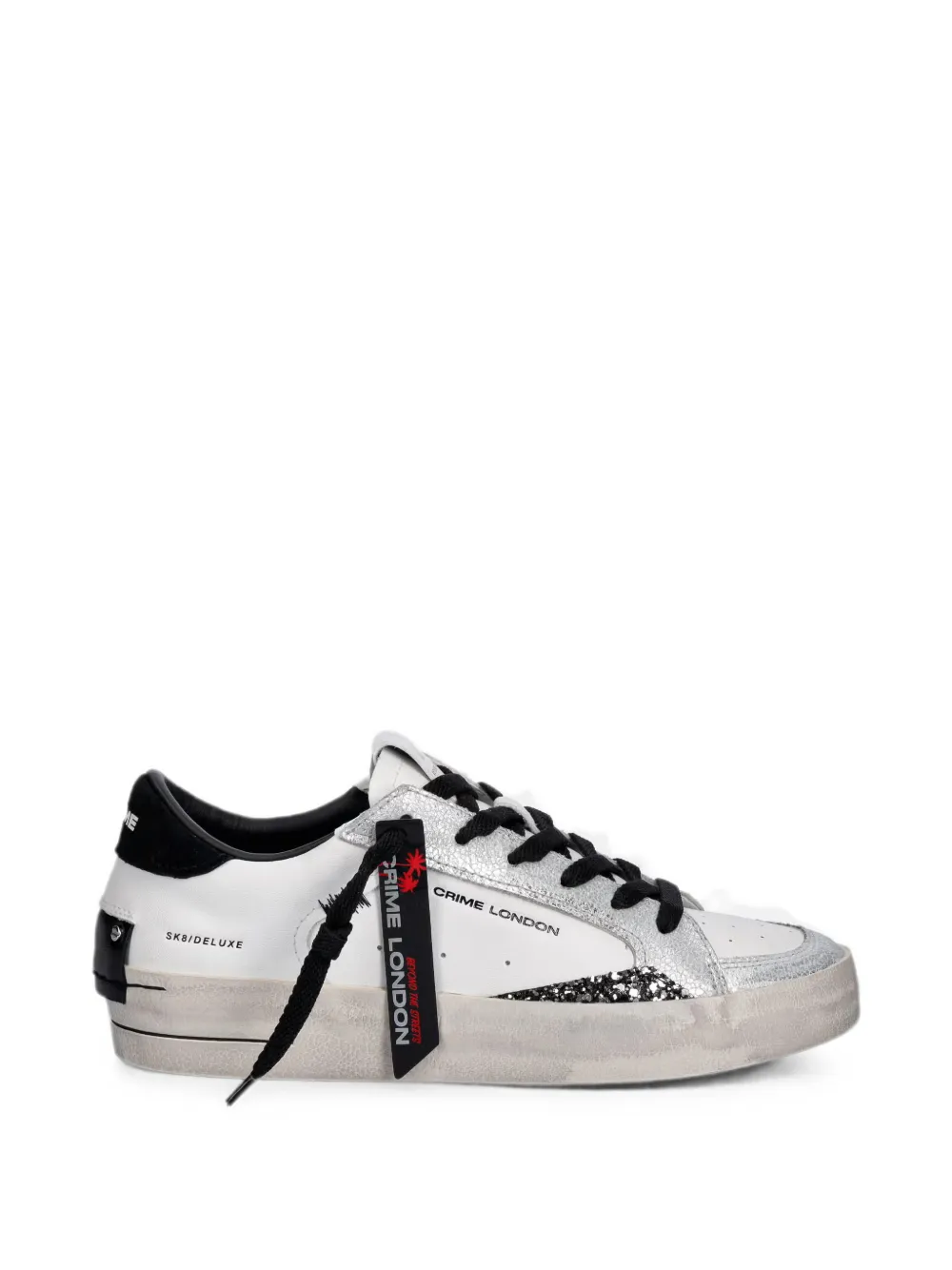 Crime London Sk8 Deluxe glitter-detail sneakers - Weiß
