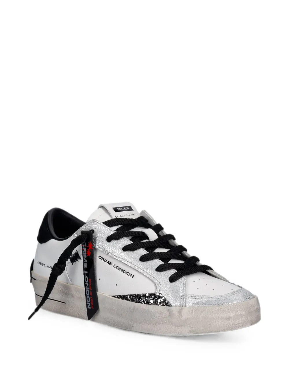 Crime London Sk8 Deluxe glitter-detail sneakers Wit