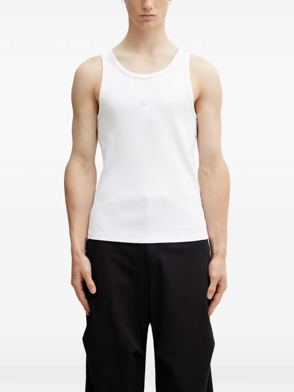 Filling Pieces ribbed-knit logo-embroidered vest - Bianco