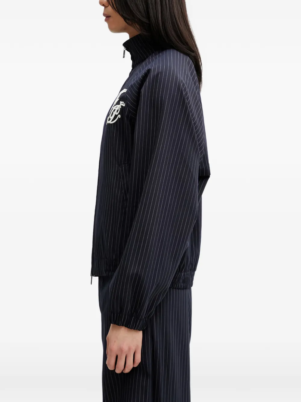 Filling Pieces Coach jack met krijtstreep en logo-patch Blauw