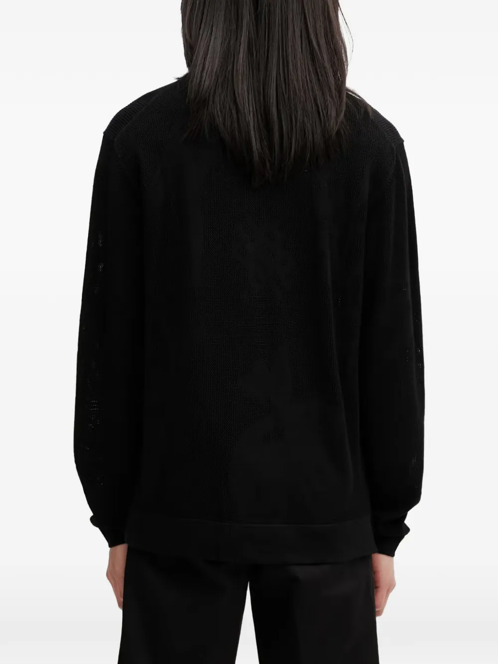 Filling Pieces Breaking Bread mesh vest met logo-jacquard Zwart