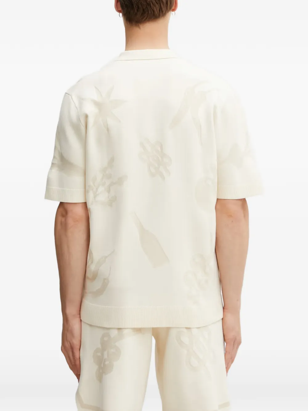 Filling Pieces Gebreid poloshirt Beige