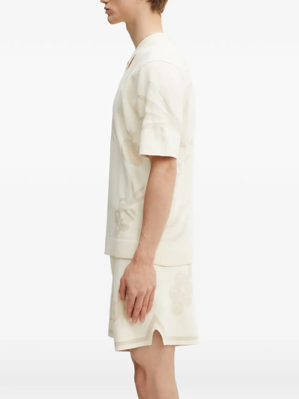 Filling Pieces Gebreid poloshirt Beige