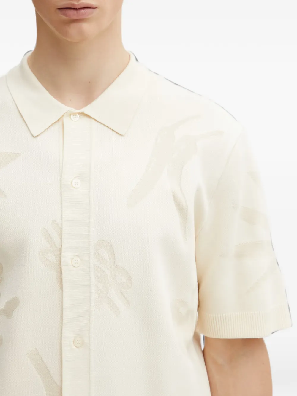 Filling Pieces Gebreid poloshirt Beige