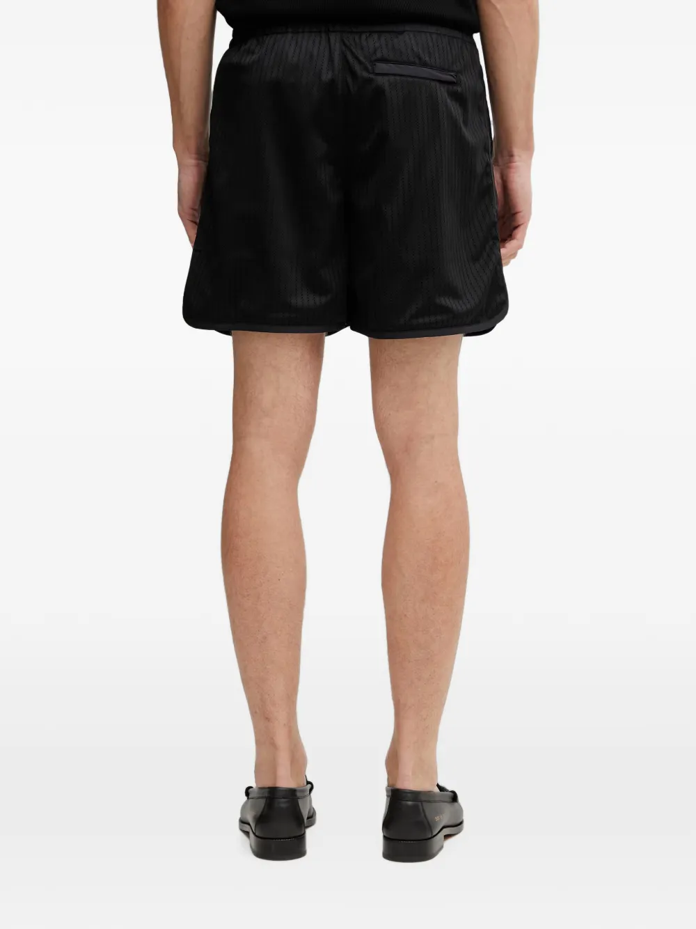 Filling Pieces Gebreide shorts met trekkoord en mesh Zwart